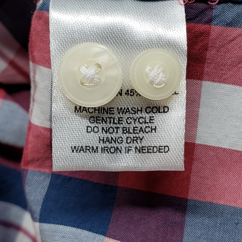 UNTUCKit Navarro Shirt Mens LT Slim Red White Blue Button Up Long Sleeve New - Picture 9 of 11